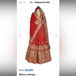 Sabyasachi Red and Gold Lehenga
